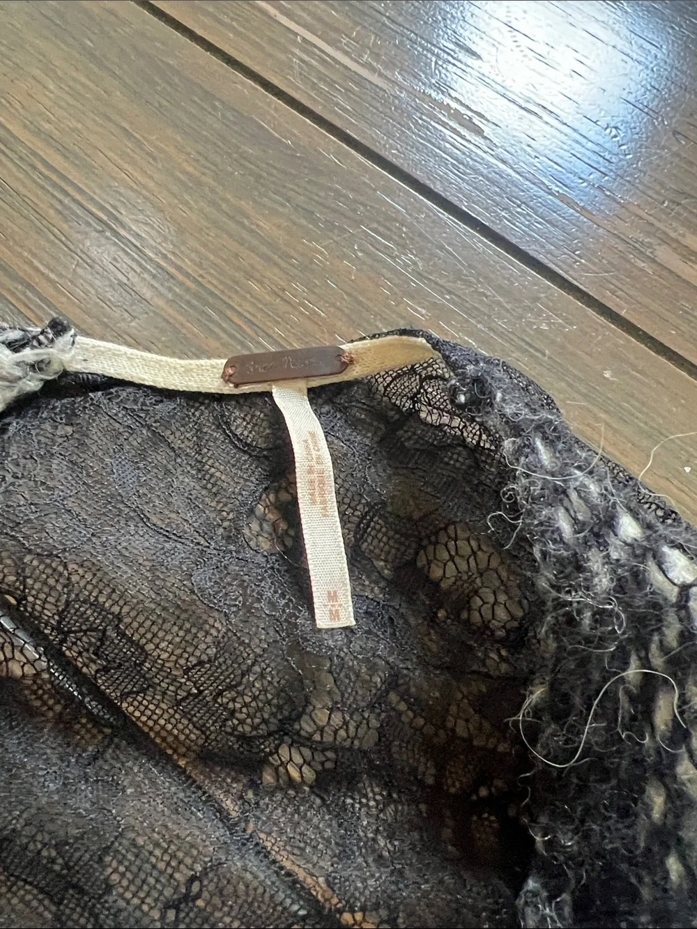 Free People Black Open-Front Knit Cardigan